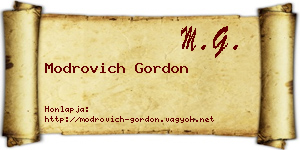 Modrovich Gordon névjegykártya